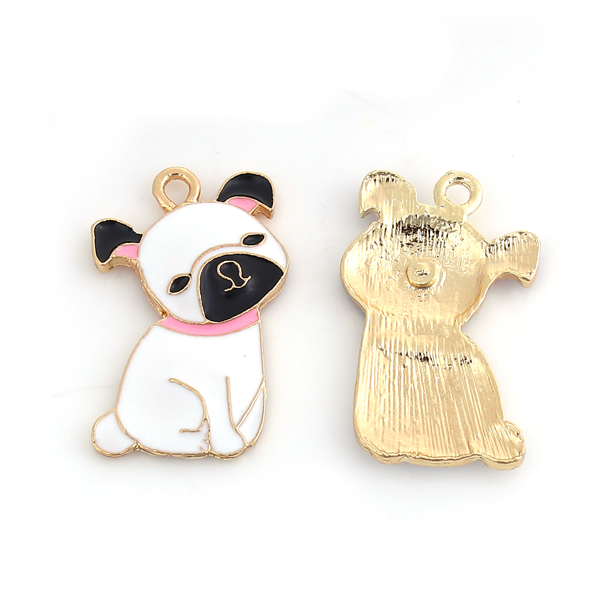 Berlock -  Emaljerad hund Vit - 2