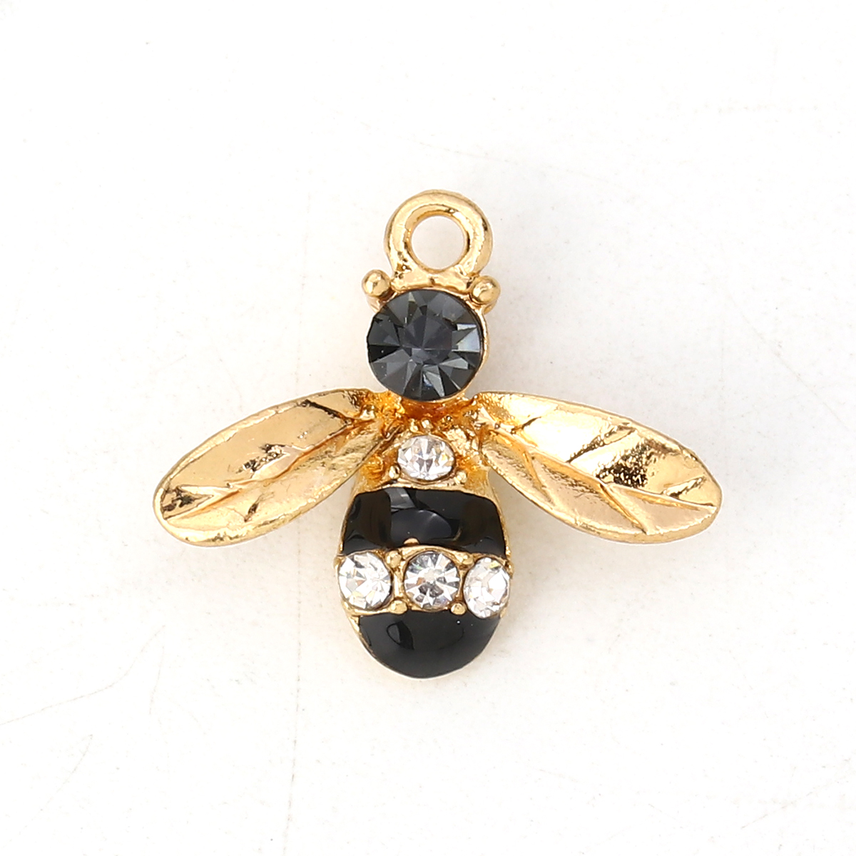 Berlock -  Emaljerad Bi med Rhinestone,  Svart