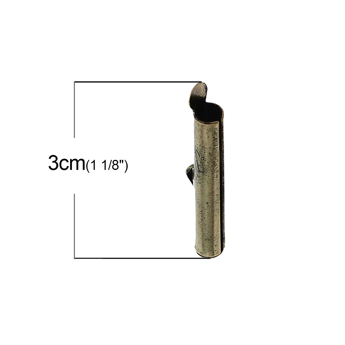 Cord end bronze, 30mm - 2