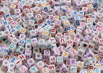 Letter Bead - Square white - H