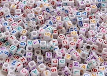 Letter Bead - Square white - L