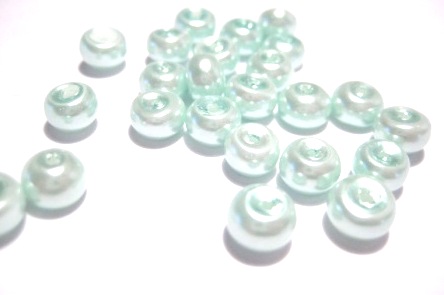 Waxed Glass Beads,  Rondele 6mm