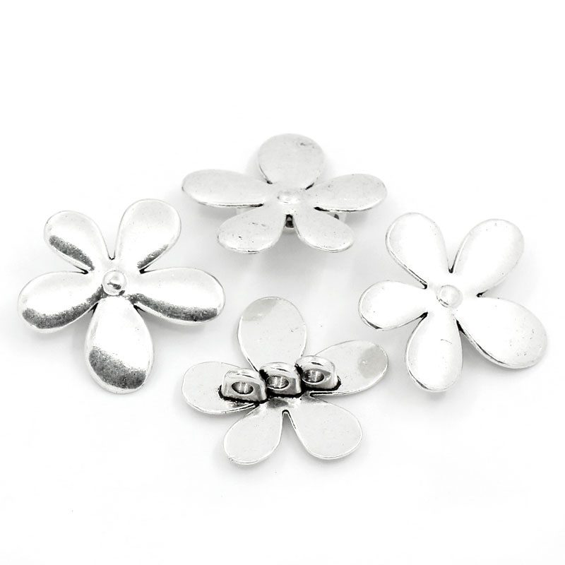 Buttons in the metal - flower XL