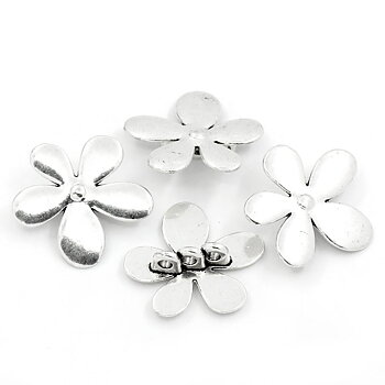 Buttons in the metal - flower XL