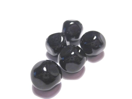 Waxed Glass Beads,  Nuggets 14mm