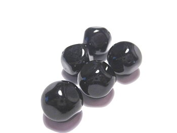 Vaxade Glaspärlor , Nuggets 14mm Svart