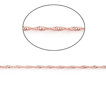 Snurrad kedja Roséguld, 3x2mm, 1m