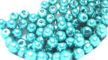 Waxed Glass Beads, 4mm ,  Dark Petrol