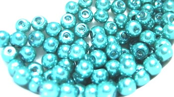Waxed Glass Beads, 4mm ,  Dark Petrol