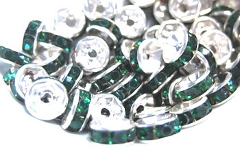 strass rondelle 6mm dark green