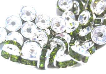 strass rondelle 6mmm, Olive green