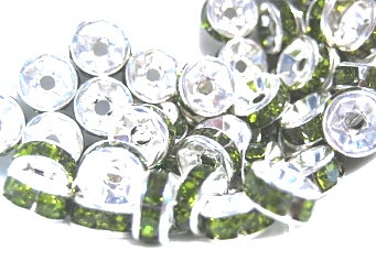 strass rondelle 6mmm, Olive green
