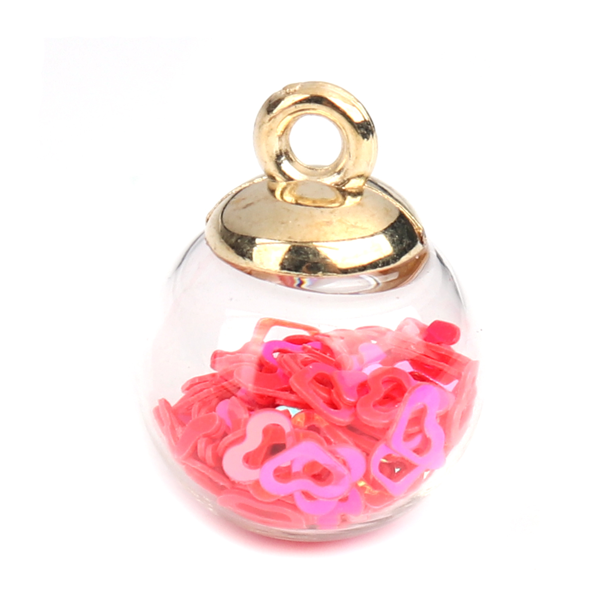Charm  Glass Globe Bubble Bottle Charms ,pink  hearts