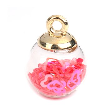 Charm  Glass Globe Bubble Bottle Charms ,pink  hearts