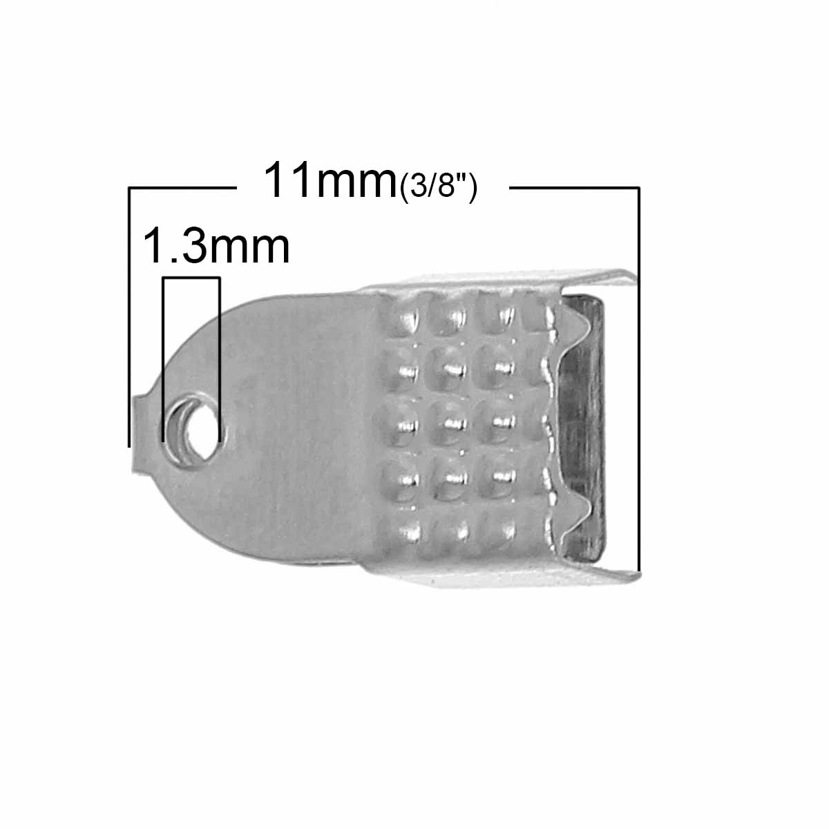 End cord, Platina 11x6mm - 3