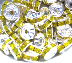 strass rondelle 8mm   Light yellow