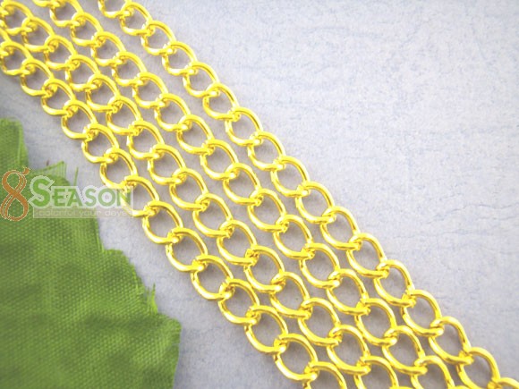 Kedja -oval, guld, 5x8mm 1m - 2
