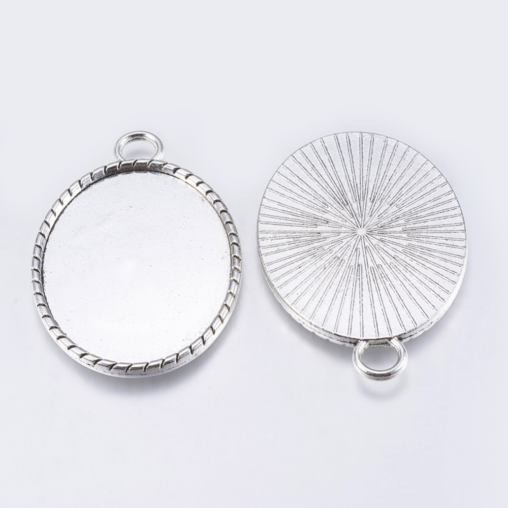 Cabochonhållare/ fäste  -Silver 30x40mm