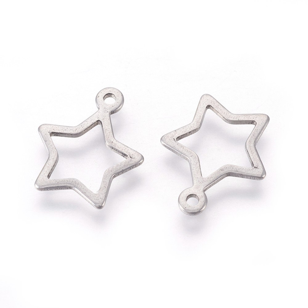 Charm  Stainless steel, star frame - 2