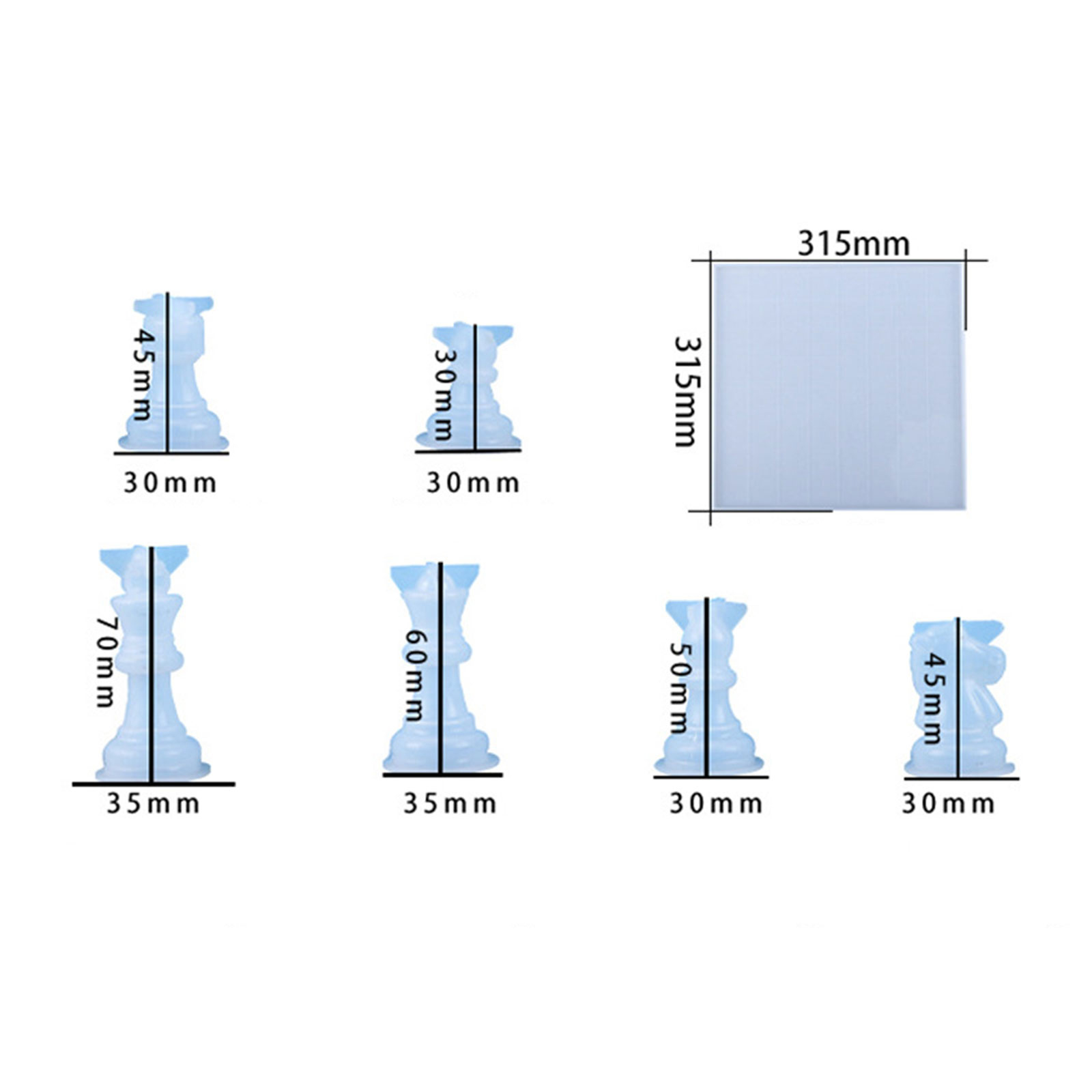 Gjutform  i silikon -  Schackpjäs Bonde 3D - 3