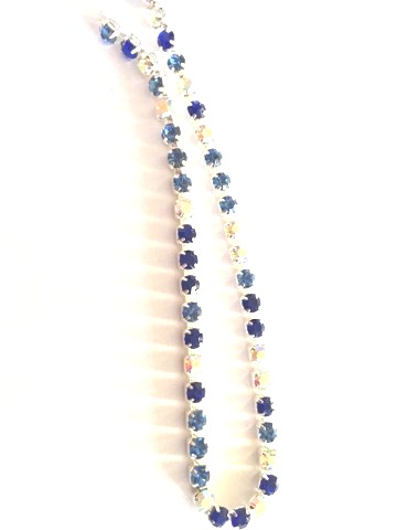 Strass-Kedja - Silver,Blå/Clear AB nyans, SS12 - 2