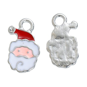 Charm  , enameld  Santa face rhinestone