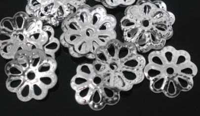 Beadcap, platina 7mm - 2