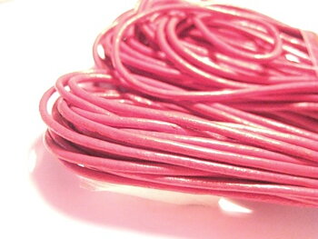Genuine leather, round 2mm, 1m. red