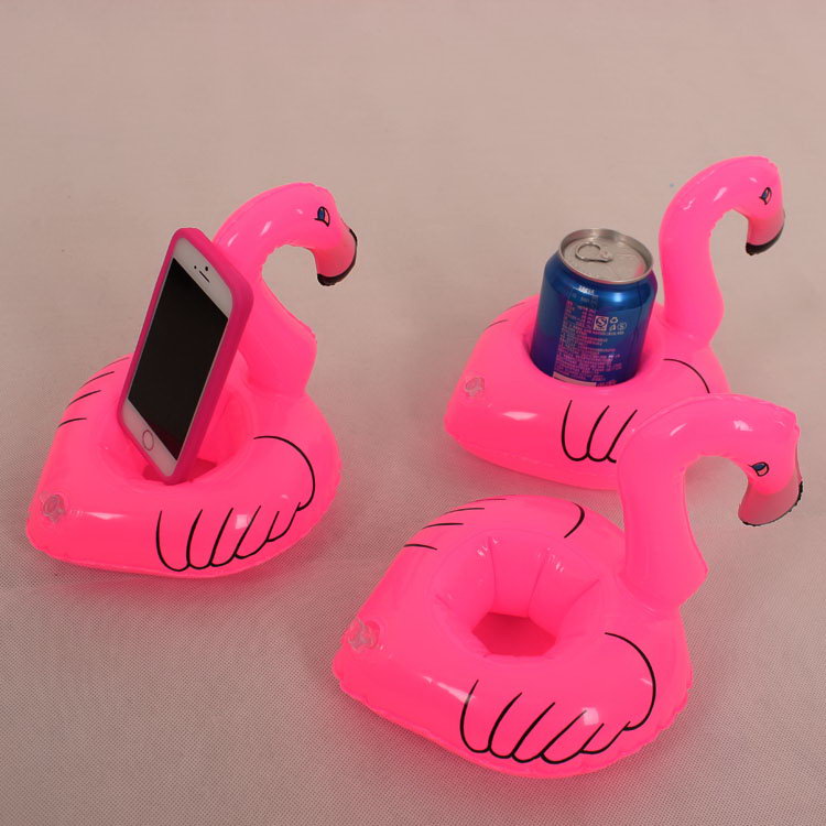 Inflatable drink / can holder - flamingo - 3