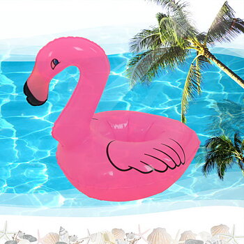 Inflatable drink / can holder - flamingo