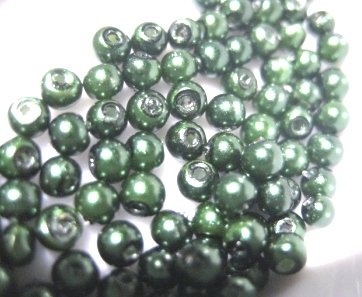 Vaxade Glaspärlor , 3mm Mörkgrön