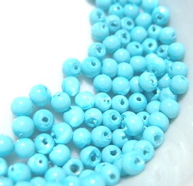 Waxed Glass beads, 3mm turqouise