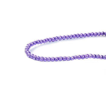 Waxed Glass beads, 3mm dark purple