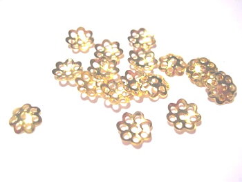Pärlhattar, 7mm, 20st guld