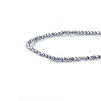 Waxed Glass beads, 3mm grey