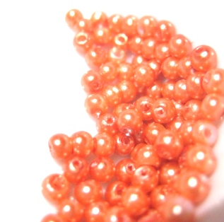 Vaxade Glaspärlor , 3mm ljus aprikos