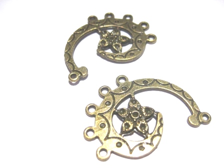 Earring- bronze baroque swirl