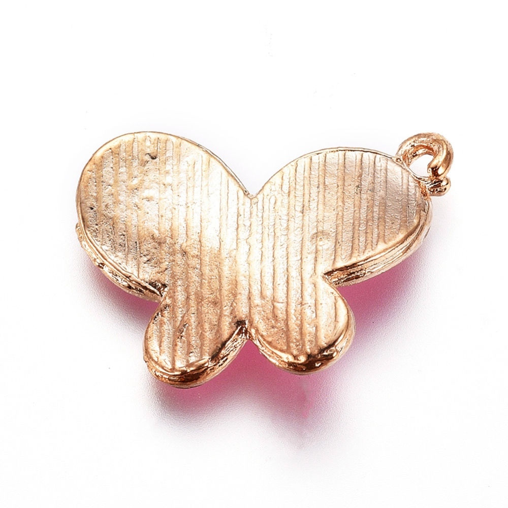 Charm   Enamel Butterfly,  Pink - 2