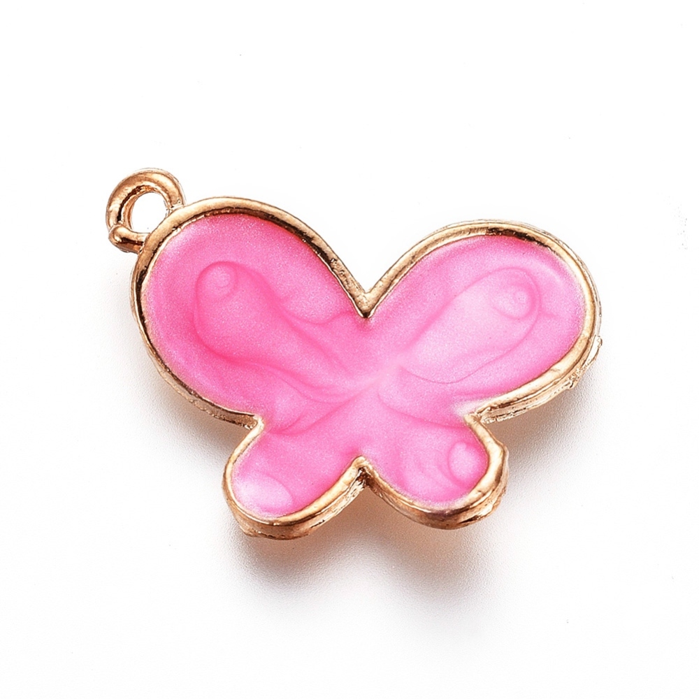 Charm   Enamel Butterfly,  Pink