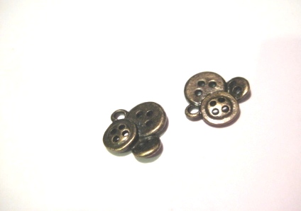 Charm,  bronze plated, buttons