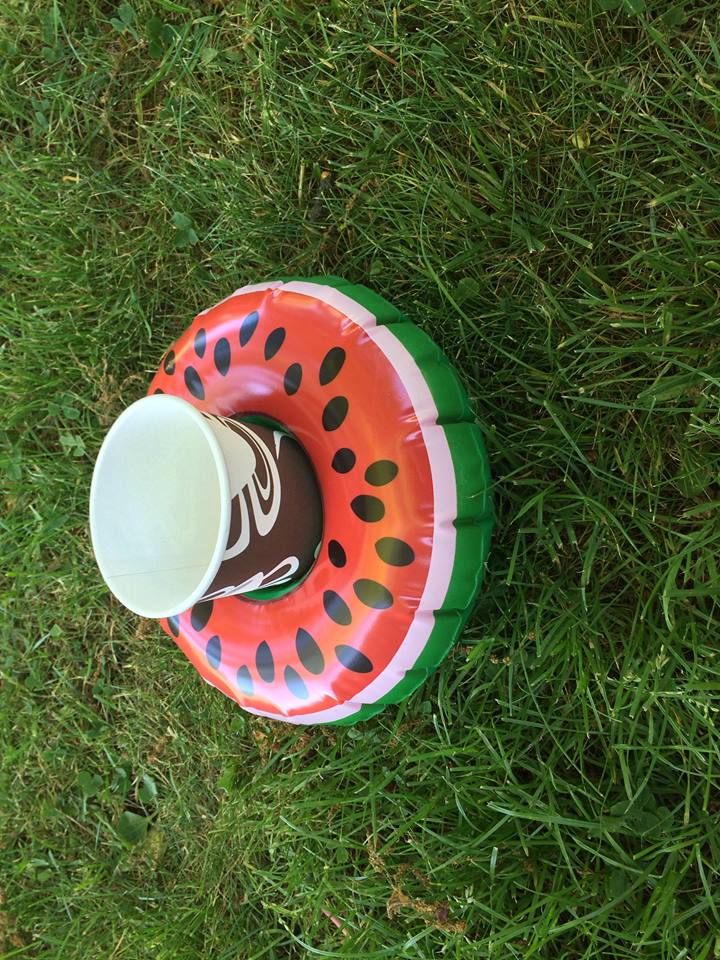 Inflatable drink / can holder -   Watermelon