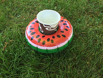 Inflatable drink / can holder -   Watermelon