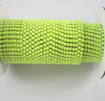 Rhinestone Chain Silver yellow lemon resin,  SS6