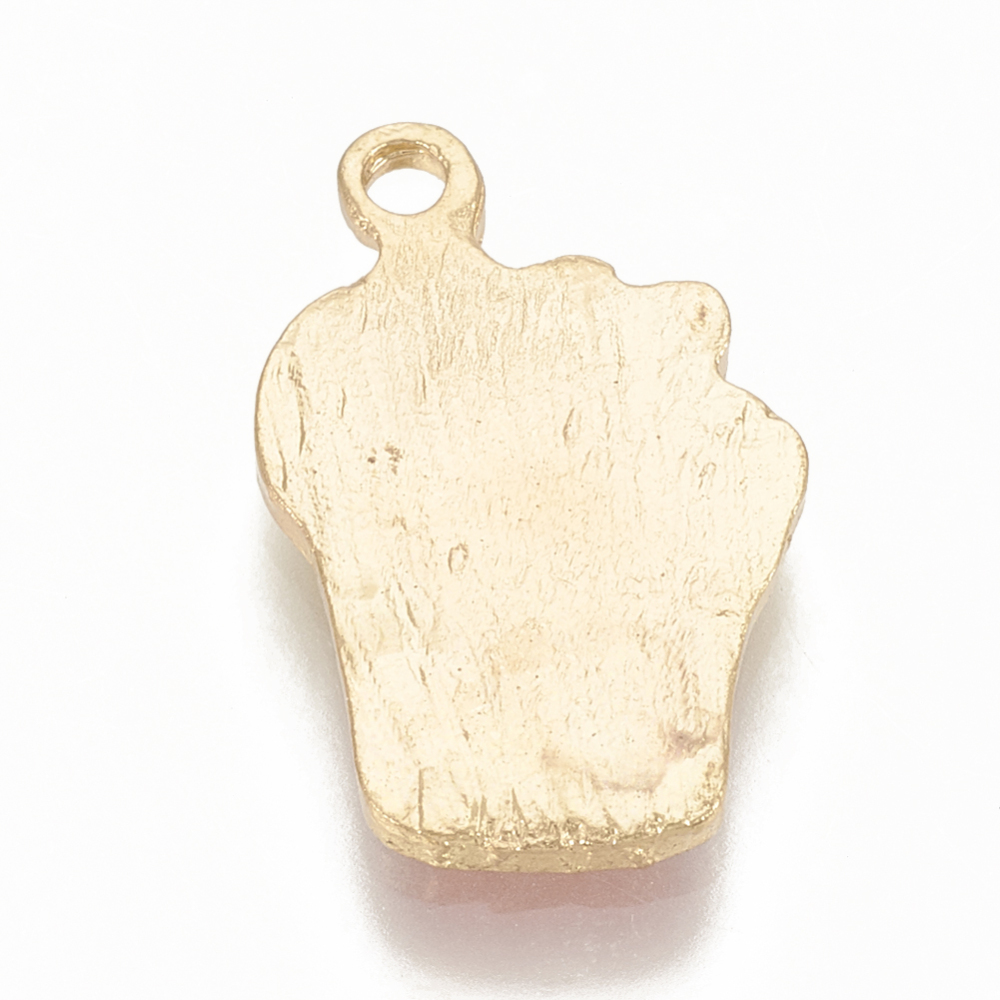 Charm  ,enameld cupcake  gold/pink - 2