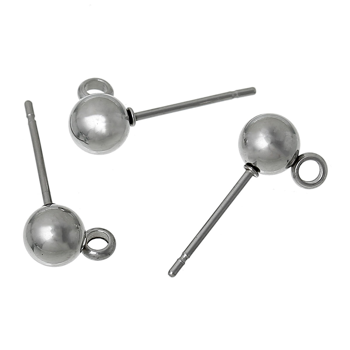 Stainless Steel Ear Post Stud Earrings, 1 pair