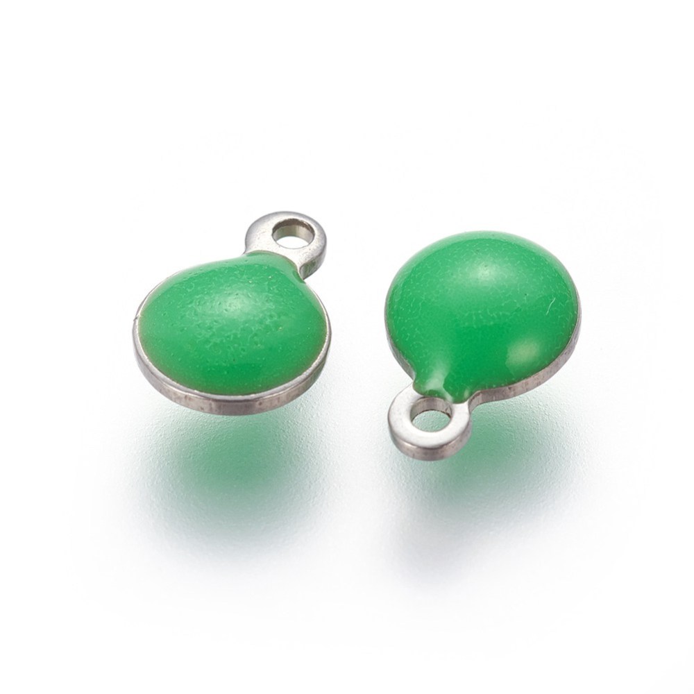 Charm  ,enameld stainelss steel green - 2