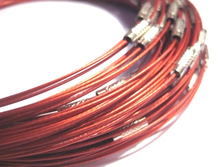 Halsring - wire , varm röd 