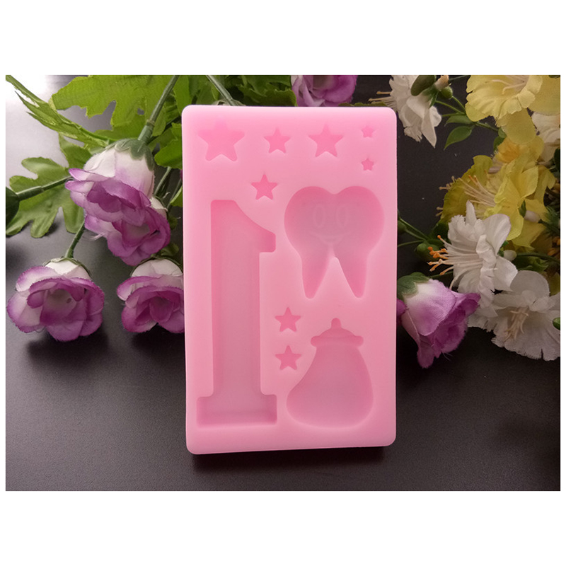 Silicone Resin Mold  Number 1, tooth, stars