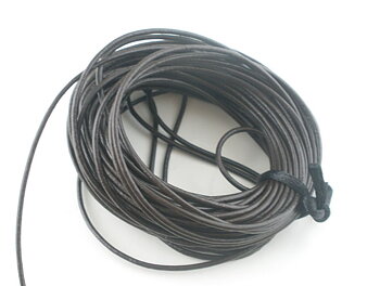 Genuine leather, round 2mm, 1m. brown