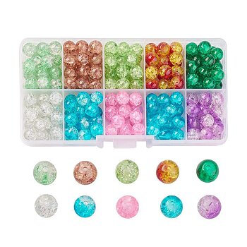 Beadmix in container, 6mm 600pcs Crackle SUMMER